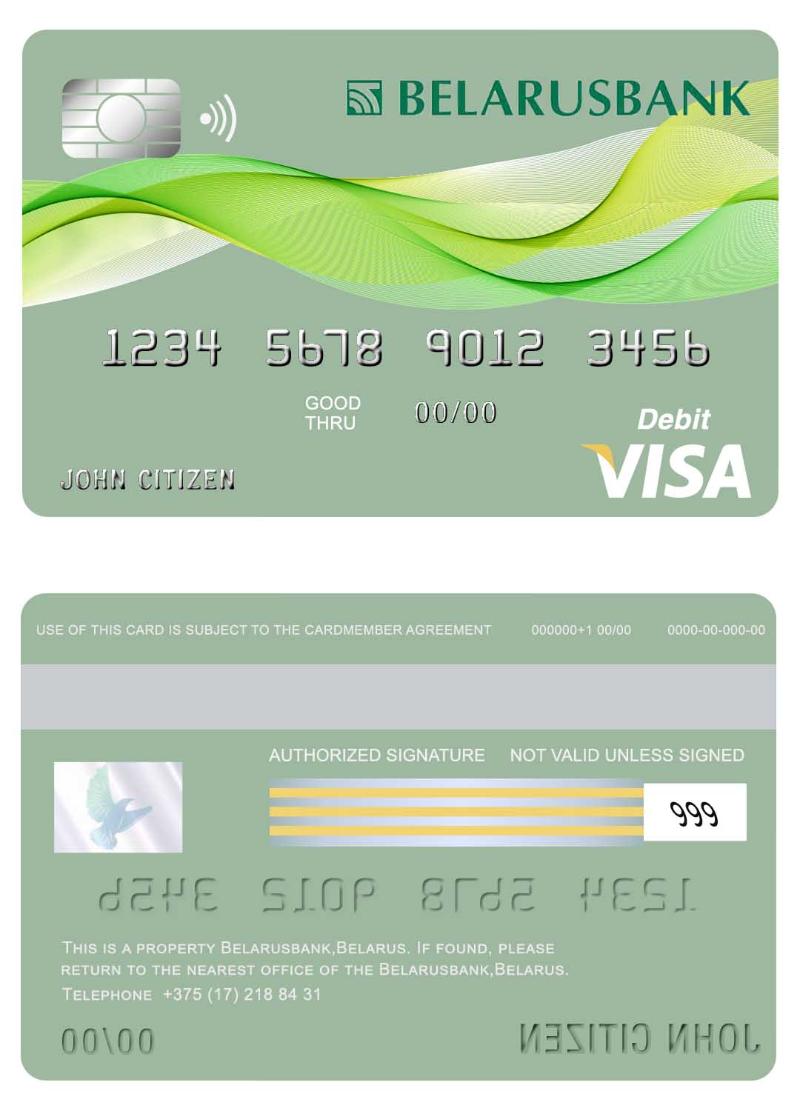 Belarus Belarusbank visa card